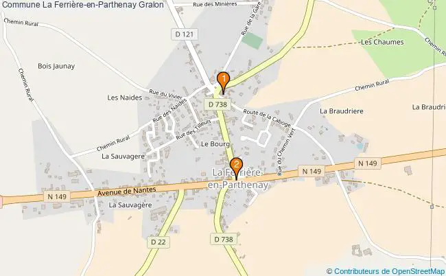 plan Commune La Ferrière-en-Parthenay Associations commune La Ferrière-en-Parthenay : 2 associations