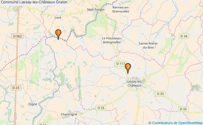 plan Commune Lassay-les-Châteaux Associations commune Lassay-les-Châteaux : 3 associations