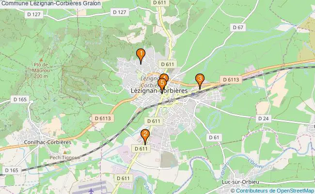 plan Commune Lézignan-Corbières Associations commune Lézignan-Corbières : 5 associations