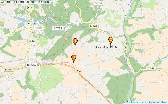 plan Commune Locmaria-Berrien Associations commune Locmaria-Berrien : 3 associations