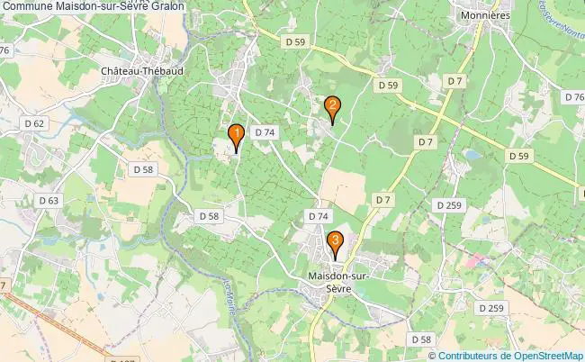 plan Commune Maisdon-sur-Sèvre Associations commune Maisdon-sur-Sèvre : 3 associations