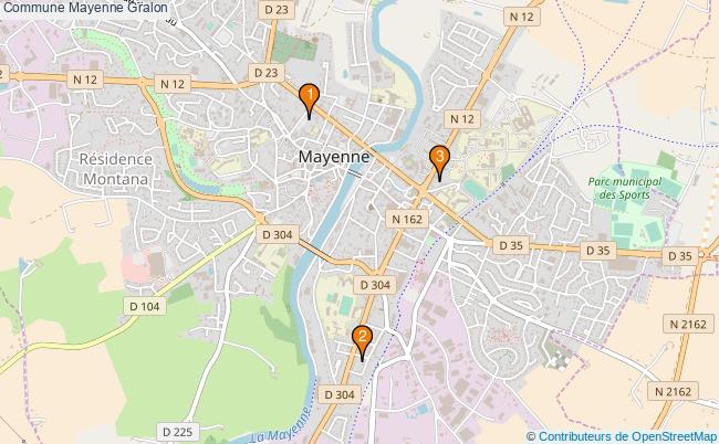 plan Commune Mayenne Associations commune Mayenne : 3 associations