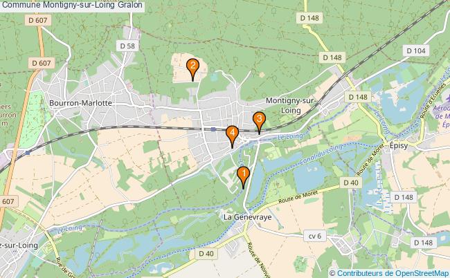 plan Commune Montigny-sur-Loing Associations commune Montigny-sur-Loing : 5 associations