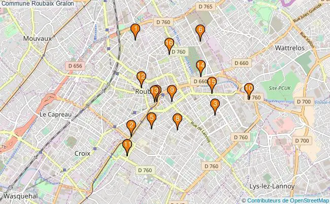plan Commune Roubaix Associations commune Roubaix : 19 associations