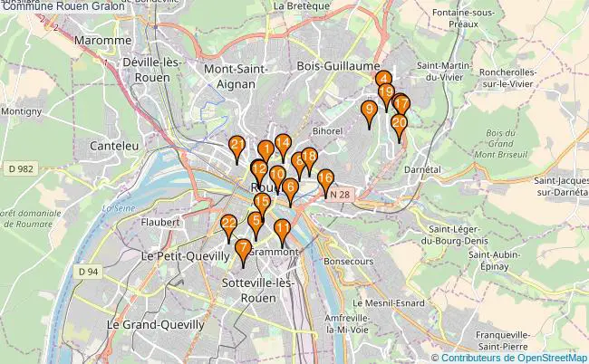 plan Commune Rouen Associations commune Rouen : 26 associations