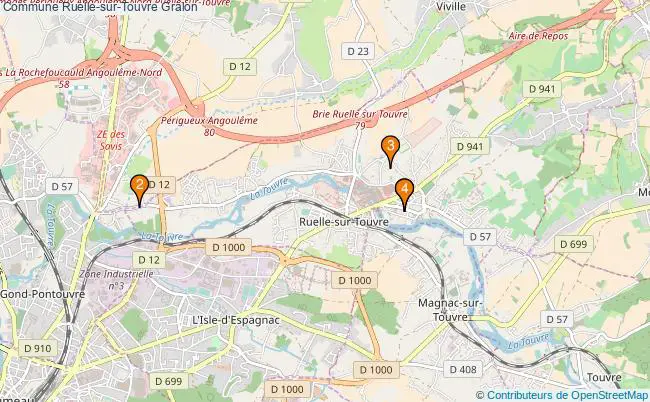 plan Commune Ruelle-sur-Touvre Associations commune Ruelle-sur-Touvre : 4 associations