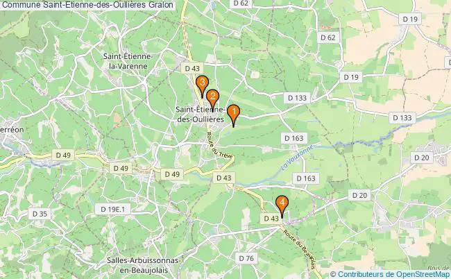 plan Commune Saint-Etienne-des-Oullières Associations commune Saint-Etienne-des-Oullières : 4 associations