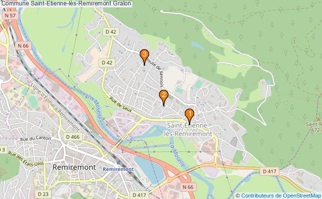 plan Commune Saint-Etienne-lès-Remiremont Associations commune Saint-Etienne-lès-Remiremont : 3 associations
