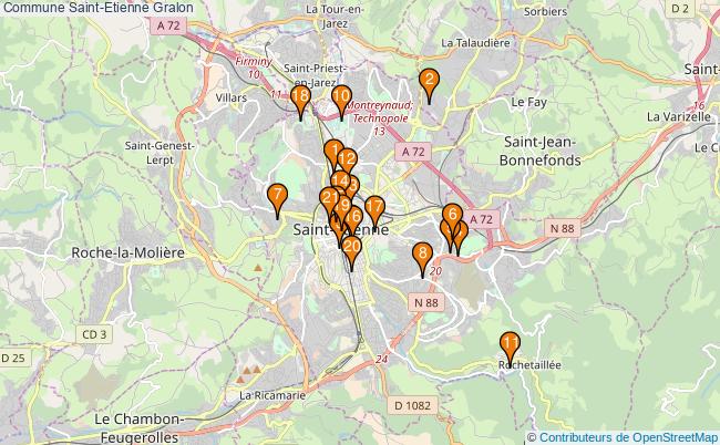 plan Commune Saint-Etienne Associations commune Saint-Etienne : 20 associations