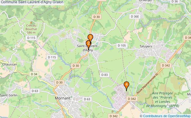 plan Commune Saint-Laurent-d'Agny Associations commune Saint-Laurent-d'Agny : 3 associations