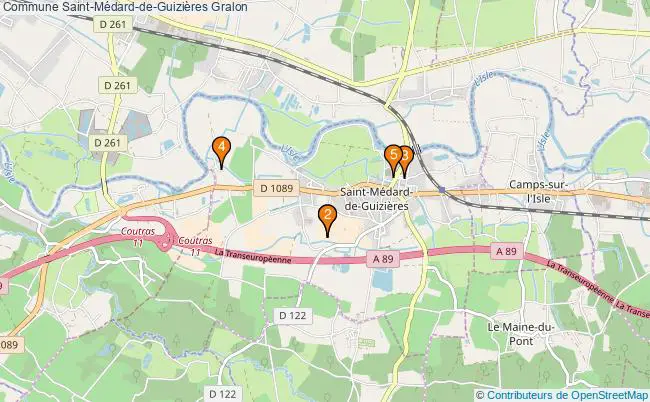 plan Commune Saint-Médard-de-Guizières Associations commune Saint-Médard-de-Guizières : 5 associations