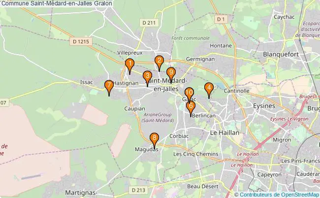 plan Commune Saint-Médard-en-Jalles Associations commune Saint-Médard-en-Jalles : 16 associations