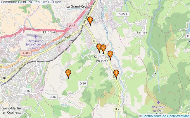 plan Commune Saint-Paul-en-Jarez Associations commune Saint-Paul-en-Jarez : 6 associations
