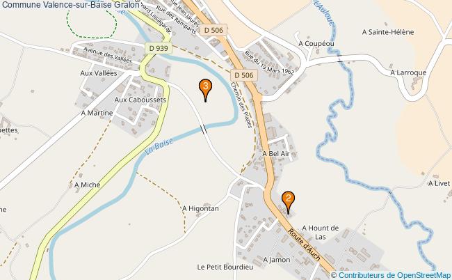 plan Commune Valence-sur-Baïse Associations commune Valence-sur-Baïse : 3 associations