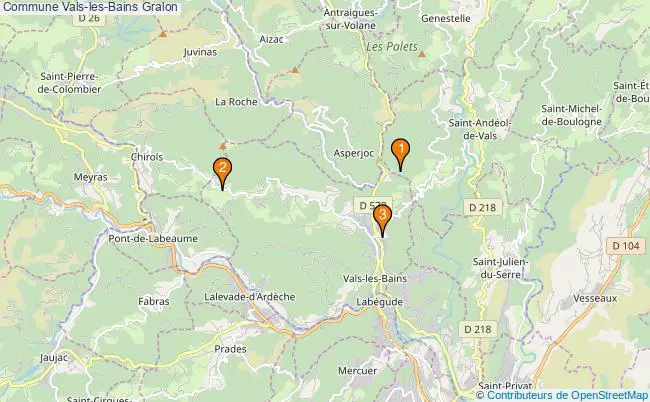plan Commune Vals-les-Bains Associations commune Vals-les-Bains : 4 associations