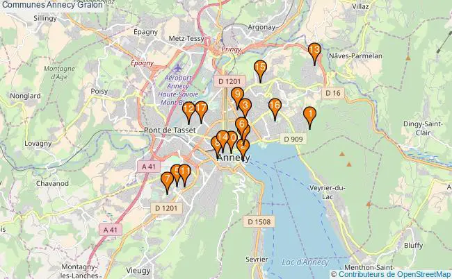 plan Communes Annecy Associations communes Annecy : 24 associations