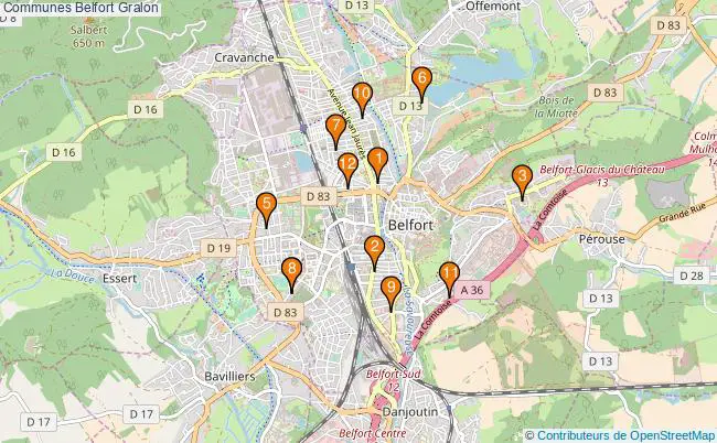 plan Communes Belfort Associations communes Belfort : 11 associations