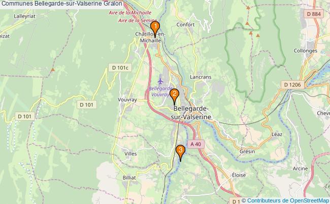 plan Communes Bellegarde-sur-Valserine Associations communes Bellegarde-sur-Valserine : 4 associations