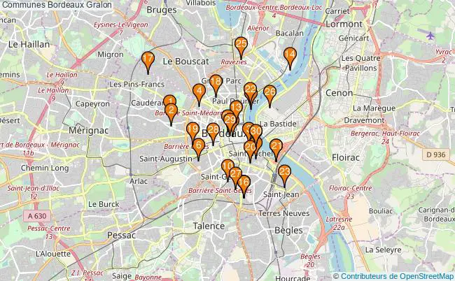 plan Communes Bordeaux Associations communes Bordeaux : 58 associations