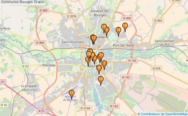 plan Communes Bourges Associations communes Bourges : 20 associations
