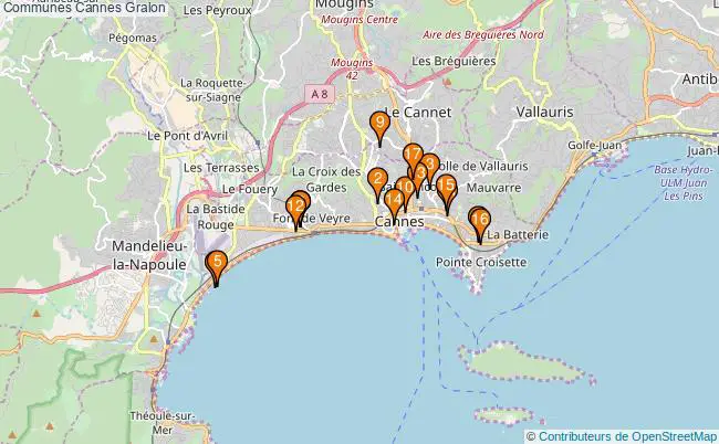plan Communes Cannes Associations communes Cannes : 17 associations