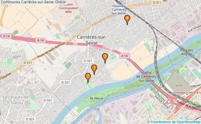 plan Communes Carrières-sur-Seine Associations communes Carrières-sur-Seine : 5 associations