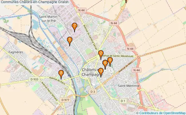 plan Communes Châlons-en-Champagne Associations communes Châlons-en-Champagne : 13 associations