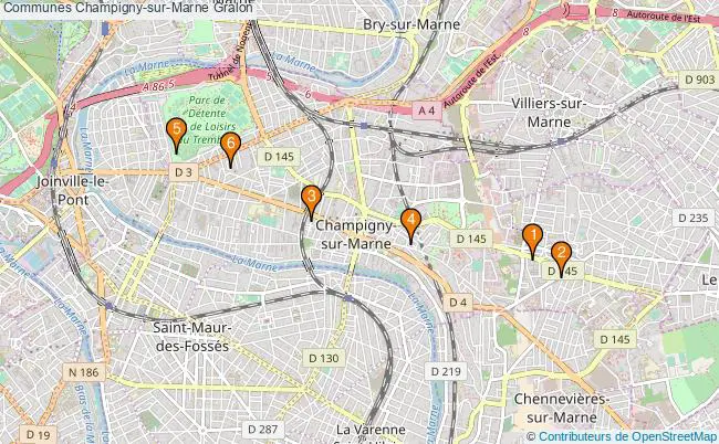 plan Communes Champigny-sur-Marne Associations communes Champigny-sur-Marne : 5 associations