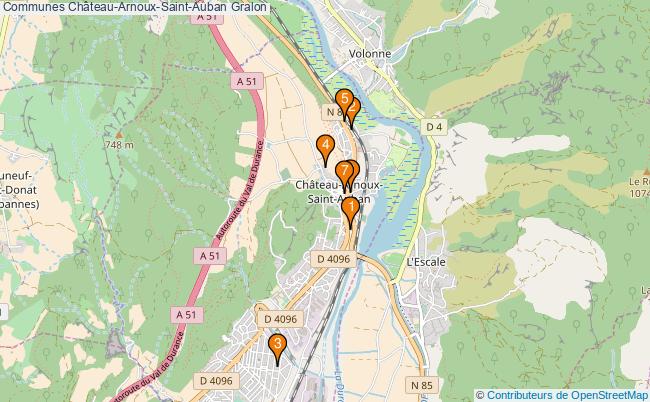 plan Communes Château-Arnoux-Saint-Auban Associations communes Château-Arnoux-Saint-Auban : 5 associations