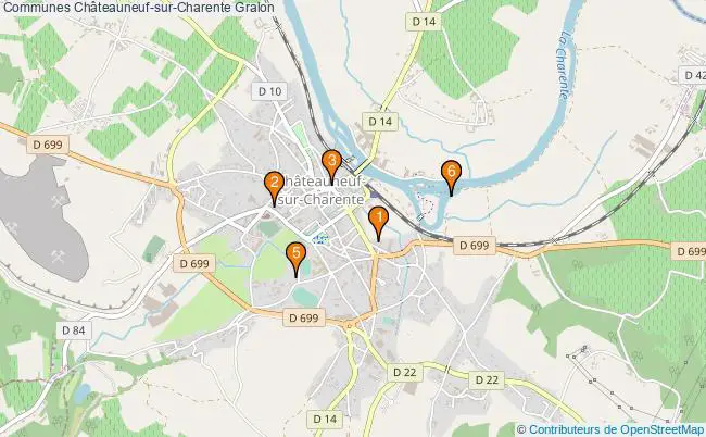 plan Communes Châteauneuf-sur-Charente Associations communes Châteauneuf-sur-Charente : 6 associations