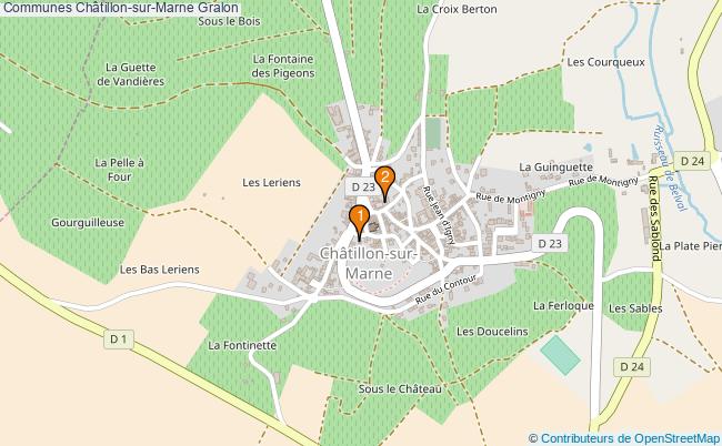 plan Communes Châtillon-sur-Marne Associations communes Châtillon-sur-Marne : 2 associations