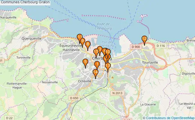 plan Communes Cherbourg Associations communes Cherbourg : 16 associations