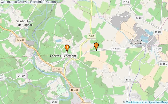 plan Communes Cherves-Richemont Associations communes Cherves-Richemont : 4 associations