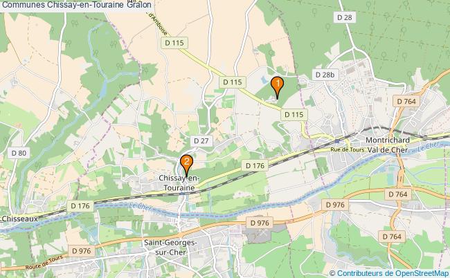 plan Communes Chissay-en-Touraine Associations communes Chissay-en-Touraine : 2 associations