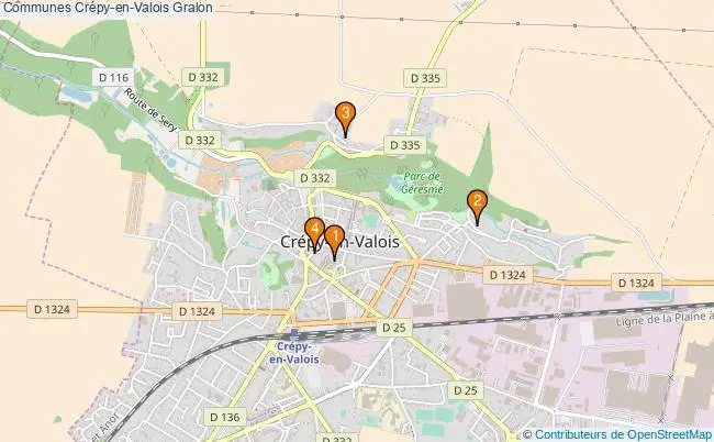 plan Communes Crépy-en-Valois Associations communes Crépy-en-Valois : 5 associations