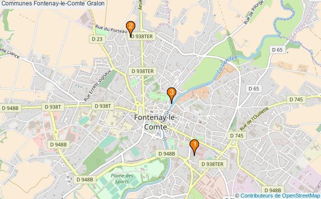 plan Communes Fontenay-le-Comte Associations communes Fontenay-le-Comte : 4 associations