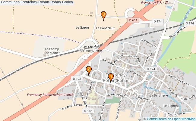 plan Communes Frontenay-Rohan-Rohan Associations communes Frontenay-Rohan-Rohan : 2 associations