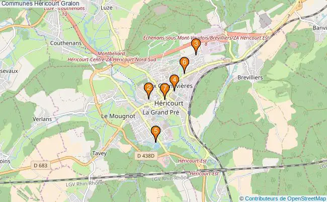 plan Communes Héricourt Associations communes Héricourt : 6 associations