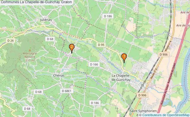 plan Communes La Chapelle-de-Guinchay Associations communes La Chapelle-de-Guinchay : 2 associations