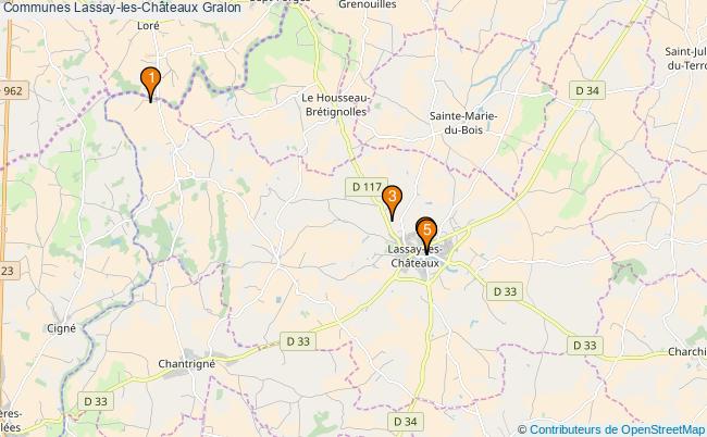 plan Communes Lassay-les-Châteaux Associations communes Lassay-les-Châteaux : 5 associations