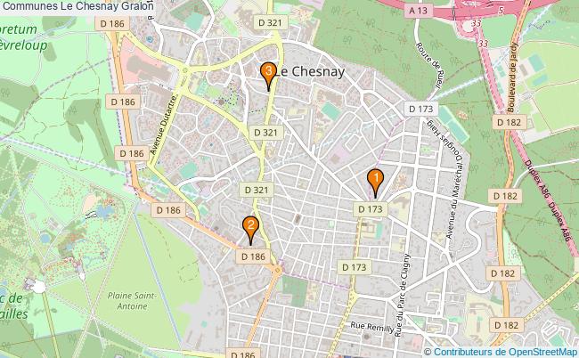 plan Communes Le Chesnay Associations communes Le Chesnay : 4 associations
