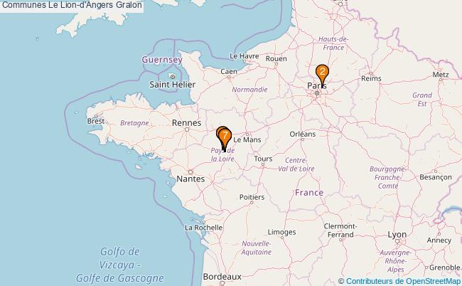plan Communes Le Lion-d'Angers Associations communes Le Lion-d'Angers : 7 associations