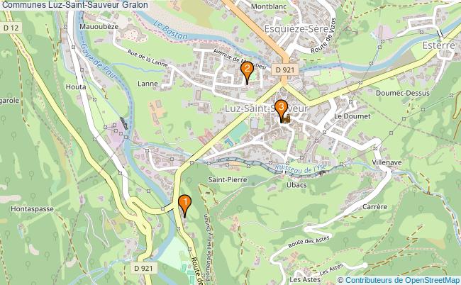 plan Communes Luz-Saint-Sauveur Associations communes Luz-Saint-Sauveur : 3 associations