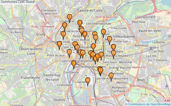 plan Communes Lyon Associations communes Lyon : 123 associations