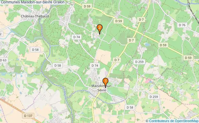 plan Communes Maisdon-sur-Sèvre Associations communes Maisdon-sur-Sèvre : 2 associations