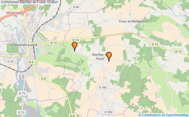 plan Communes Marillac-le-Franc Associations communes Marillac-le-Franc : 3 associations