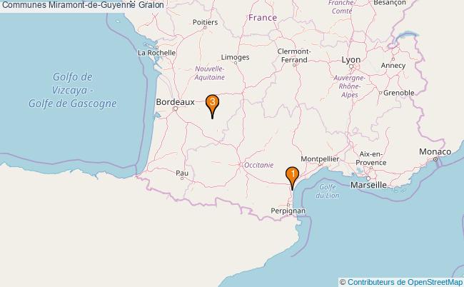 plan Communes Miramont-de-Guyenne Associations communes Miramont-de-Guyenne : 3 associations