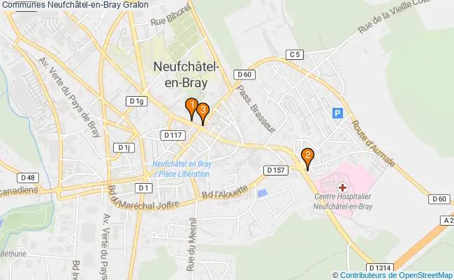 plan Communes Neufchâtel-en-Bray Associations communes Neufchâtel-en-Bray : 3 associations
