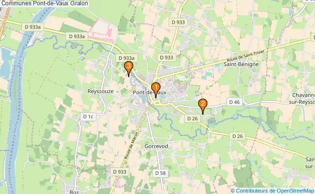 plan Communes Pont-de-Vaux Associations communes Pont-de-Vaux : 3 associations