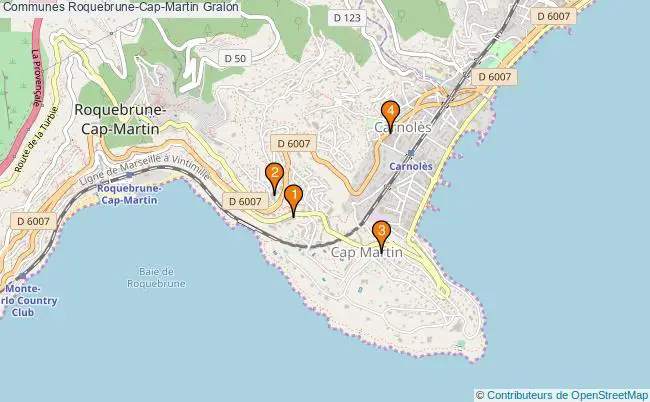plan Communes Roquebrune-Cap-Martin Associations communes Roquebrune-Cap-Martin : 4 associations